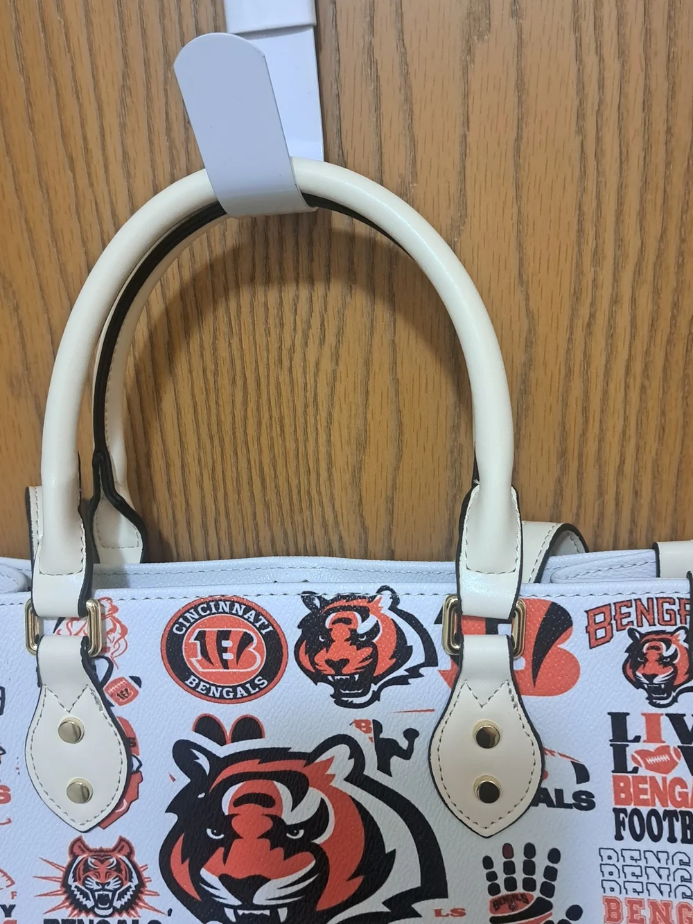 Cincinnati Bengals Starbucks Graphic Satchel/ Shoulder Bag in White/Orange Black